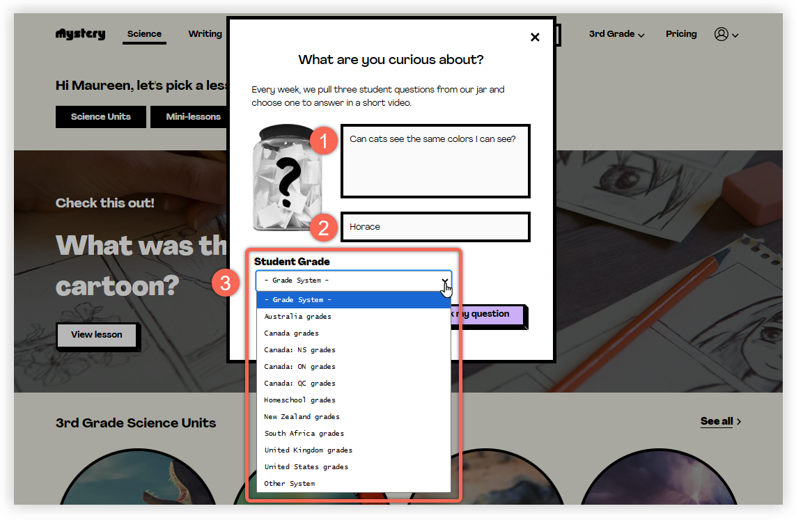 Mystery Science_home page_Curiosity Jar_Select Grade System.png